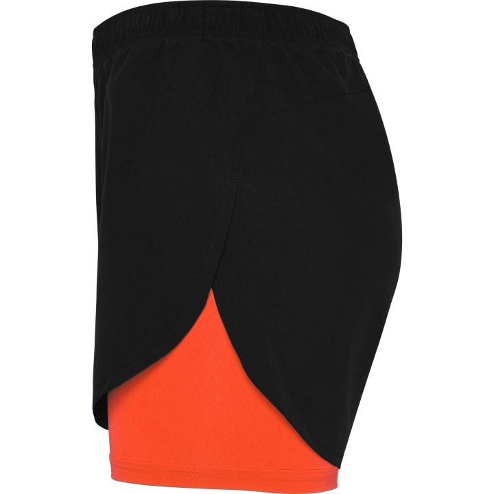 Pantalón con Malla Negro-Coral Roly Lanus