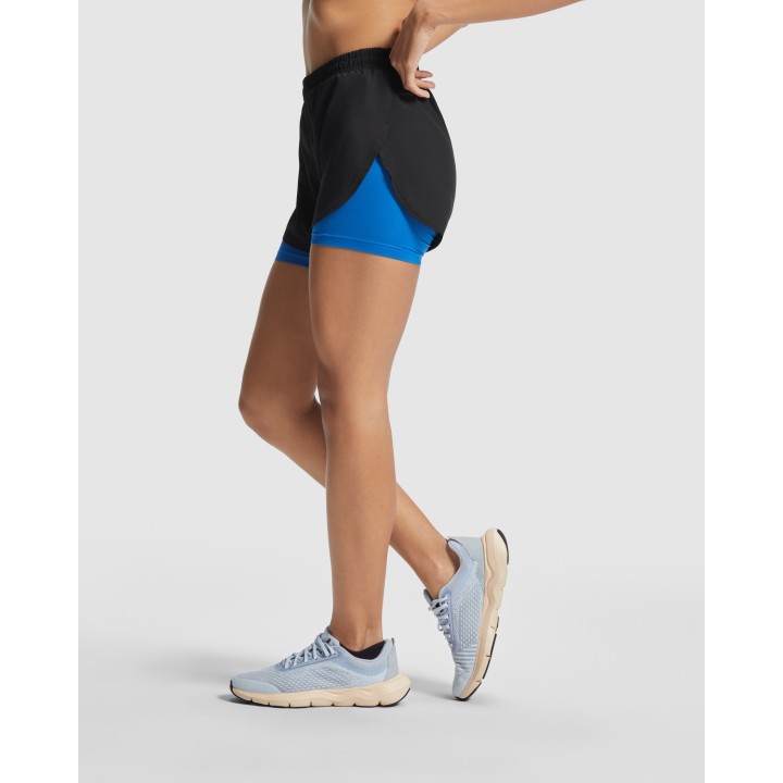 Pantalón con Malla Negro-Azul Roly Lanus