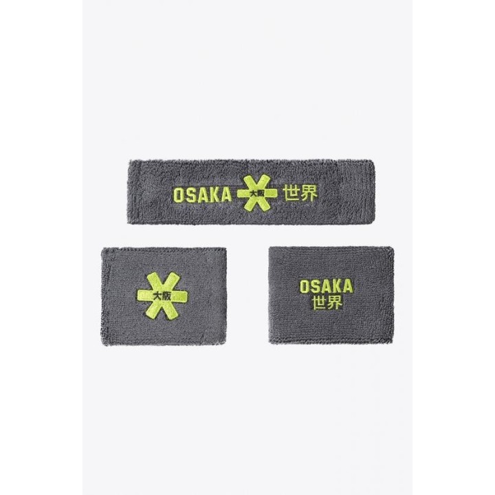 Cinta Pelo y Muñequera Osaka Set Gris Lima