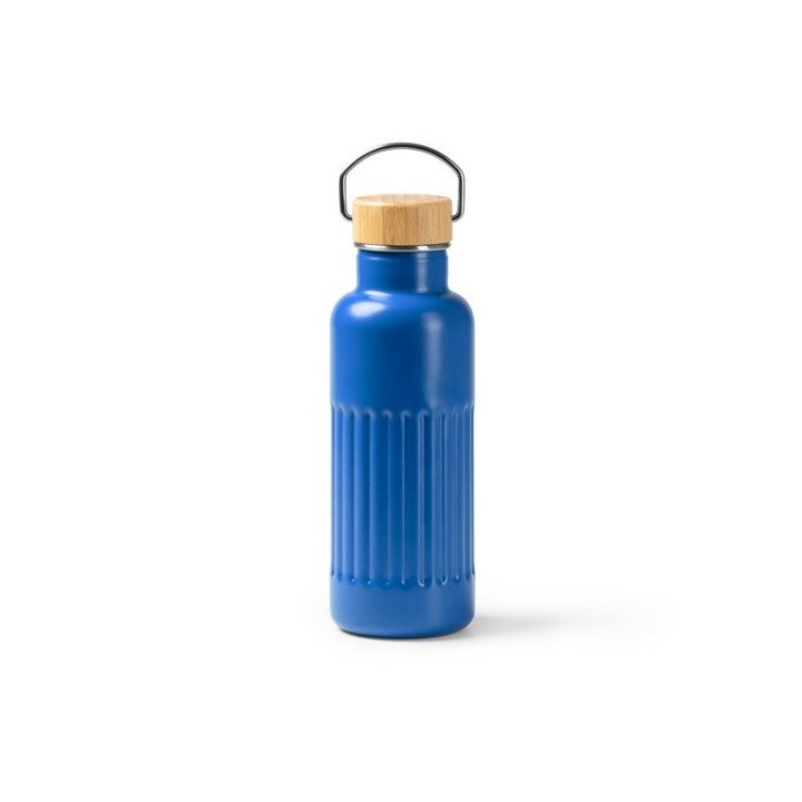 Botella Roly Nobuk Acero Inox Tapa Bambú 500ml Azul