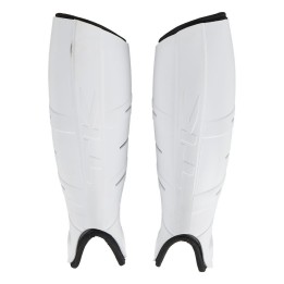 Espinilleras para hockey TK, modelo TK2 blancas. Imagen de ambas en vertical de frente.