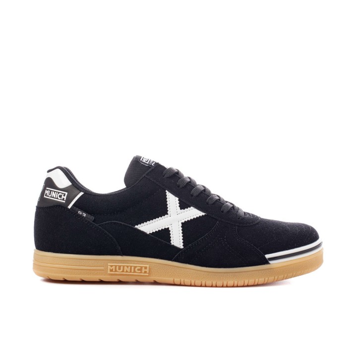Zapatillas Hockey Sala Munich G3 Kid Profit 1008 negras, foto lateral derecho.